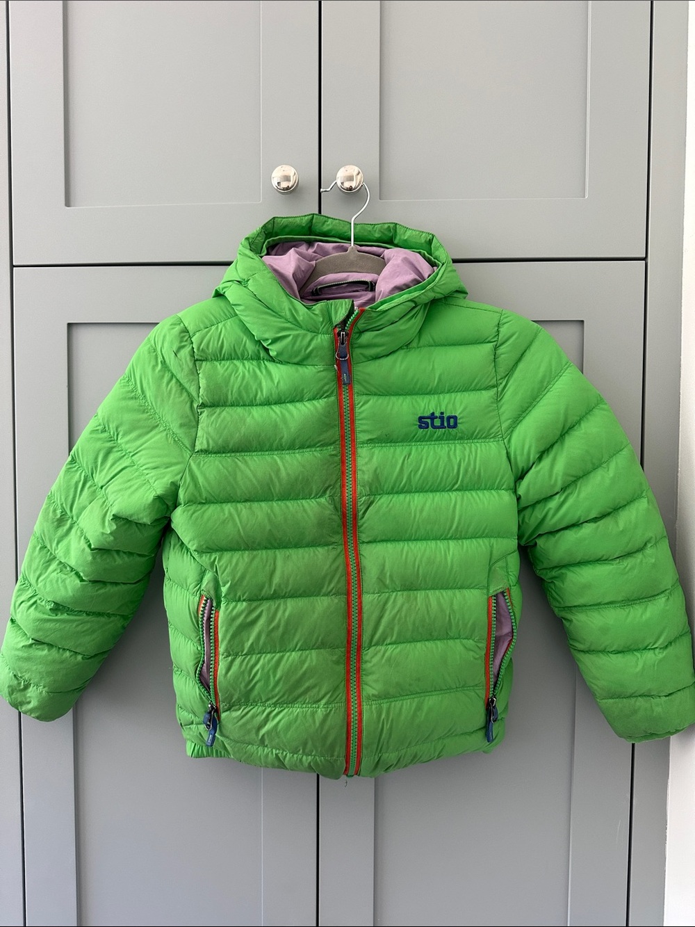 Stio Lime Green Hooded Kids Puffer